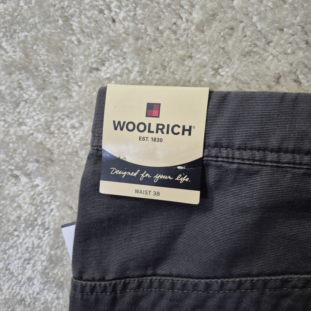 Woolrich Mens Little Fork Shorts Actual 37 Gray Belted Cotton Outdoor Pockets - Picture 13 of 13